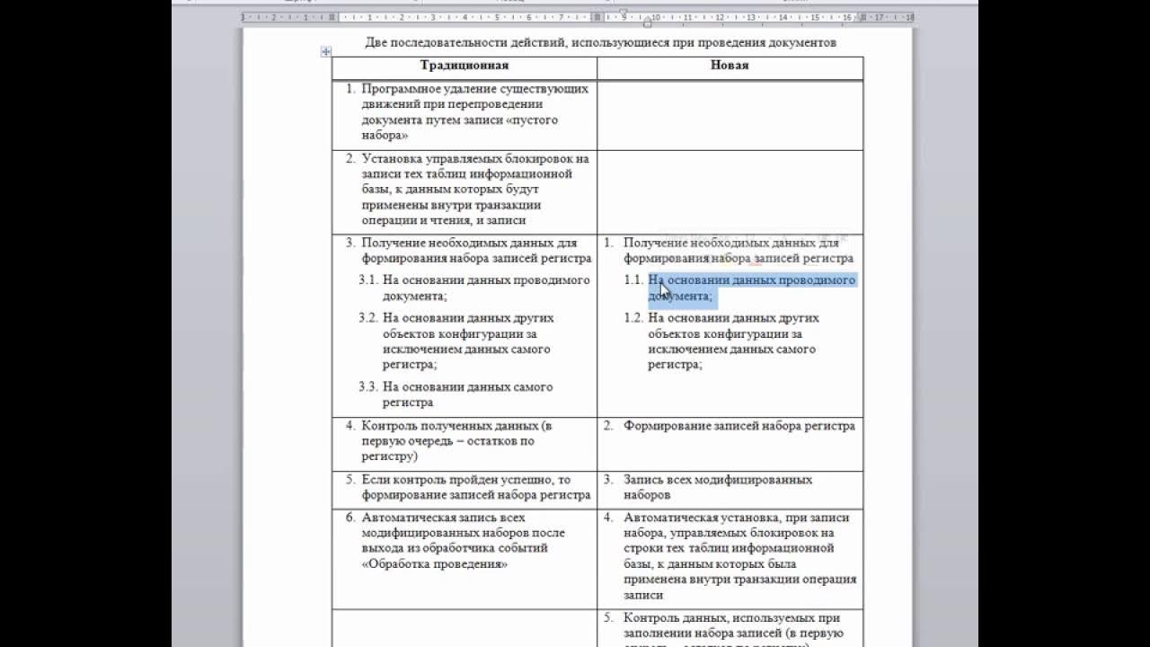 Движения при проведении документа. Старая методика проведения документа.