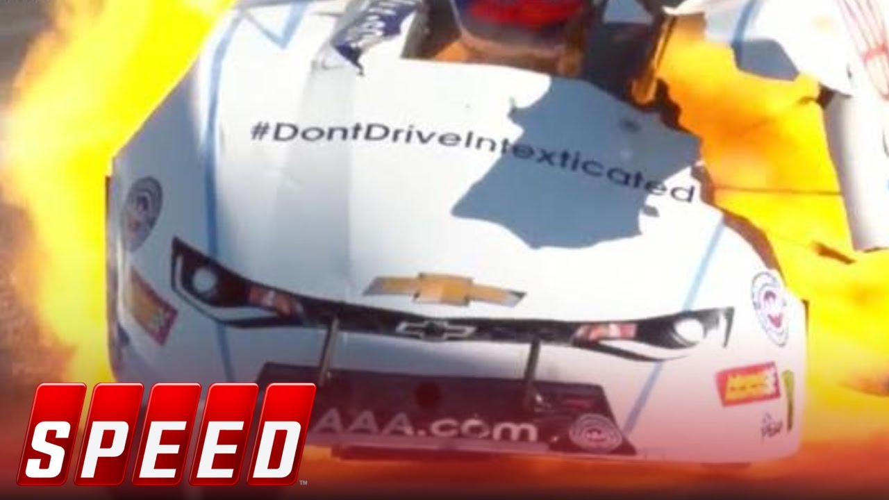 Robert Hight wins Funny Car final after major explosion and crash 2018 NHRA DRAG RACING photo