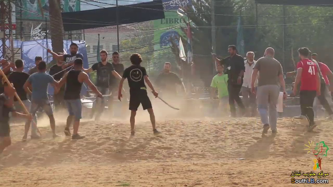 تحضيرات المشهدية التمثيلية في عاشوراء مدينة النبطية