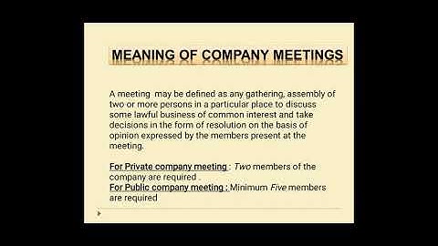 Topic - Company Meetings delivered by Neha Jaryal Asst. Prof. At Modern Group of colleges