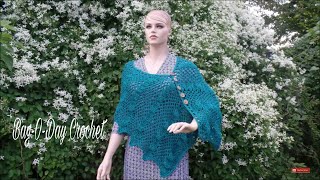 Easy Crochet a shawl | Lacy Shell Wrap | Bagoday Crochet Tutorial #332