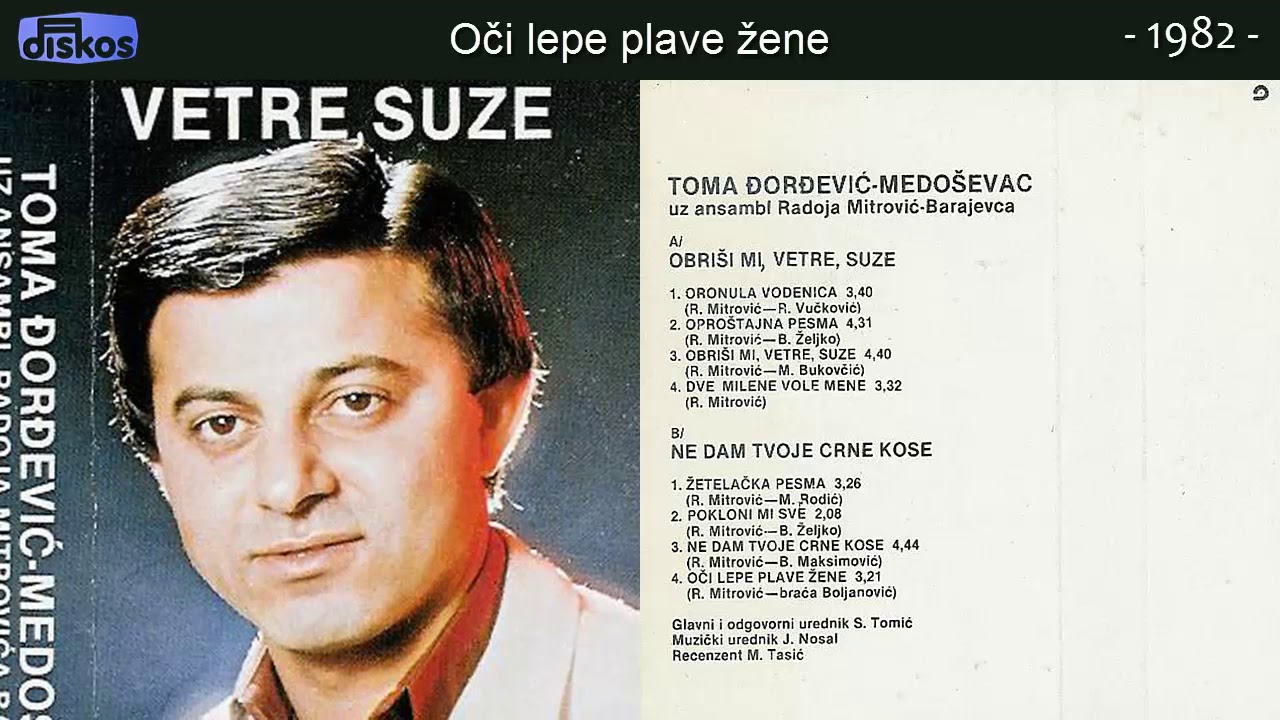 Toma Djordjevic Medosevac - Oci lepe plave zene - (Audio 1982)