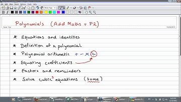 Additional Maths IGCSE - Polynomials Part 1