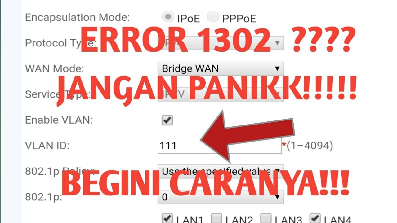 Cara Perbaiki Gagal Akses TV IndiHome/Useetv 1302