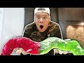 DIY GIANT SOUR GUMMY WORM!! (WORLD'S SOUREST CANDY) EXTREME 100LB CHALLENGE