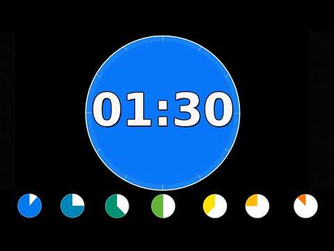1 Minute 30 Second (90 Second) Visual Timer | Color-Changing Countdown Timer