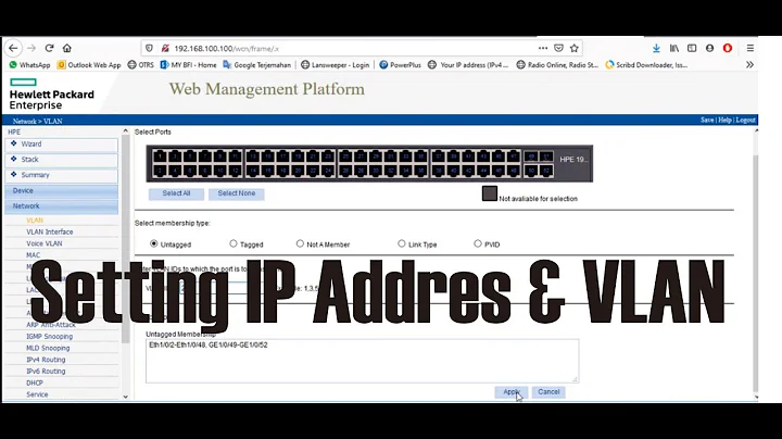 Setting IP Address Dan Vlan Switch HP 1910