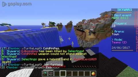 Minecraft Server Blockdrop: Hacker on Skywars