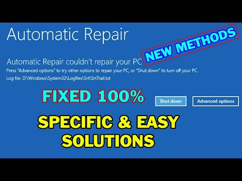 Automatic Repair Couldn’t Repair Your PC in Windows 10 SrtTrail.txt | Startup Repair Loop Fixed 2021