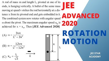 JEE ADVANCE 2020 Rotation motion-A rod of mass m and length L,pivoted #jee #iit #jeemain#jeeadvanced