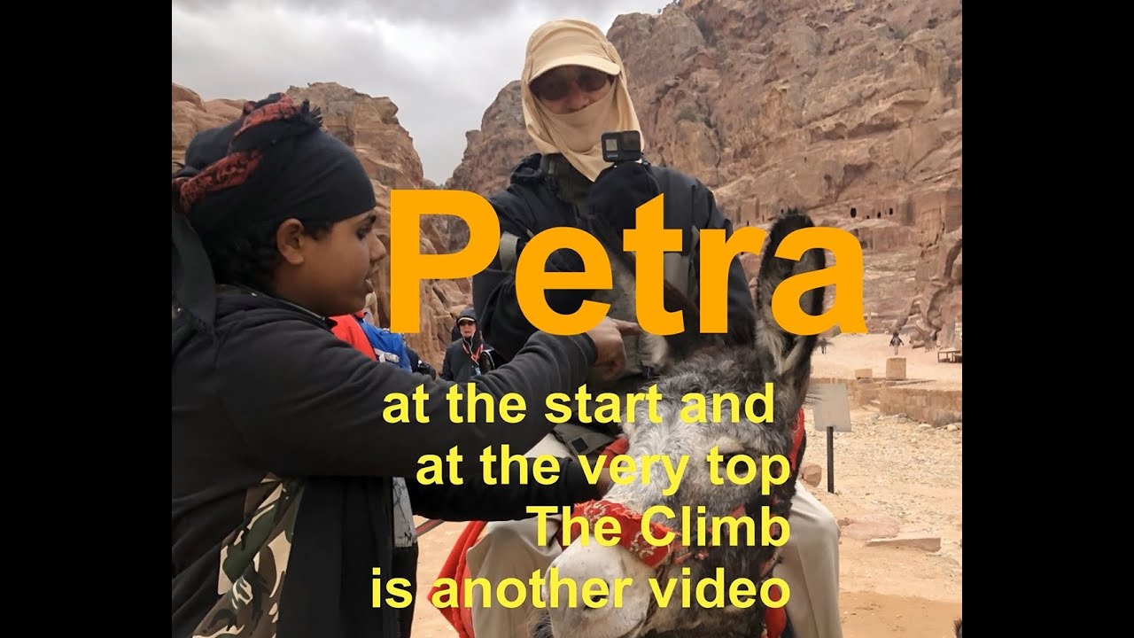 Petra donkey beginning ride to look down on Treasury. Jan. 8. 2020