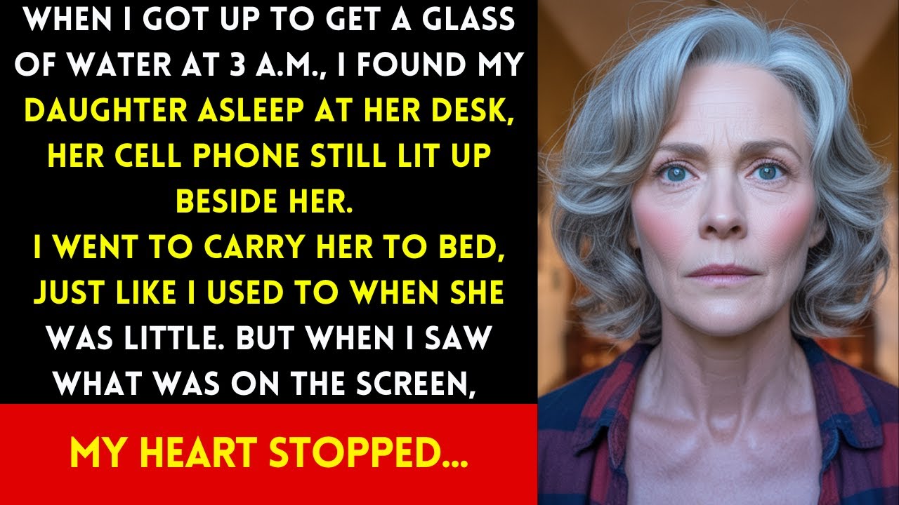 AT 3 A.M., I FOUND MY DAUGHTER ASLEEP AT HER DESK. HER PHONE WAS LIT — WHAT I SAW STOPPED MY HEART.