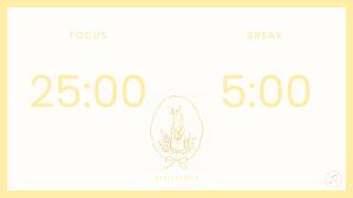 25/5 Pomodoro Timer | 🐣 Easter | 4 x 25 min | Focus | Study | Reflection | Productivity