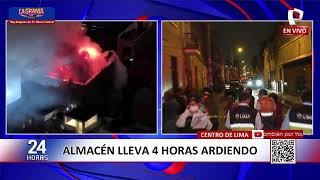 Cercado de Lima: confinan incendio en edificio de Barrios Altos