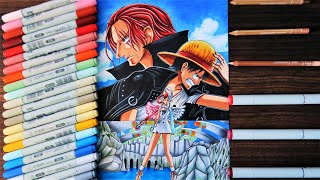 Drawing One Piece Film: RED | Shanks, Luffy & Uta - One Piece