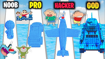 NOOB vs PRO vs HACKER Pixel Battle with Shinchan Oggy and Jack | Vikki Sena