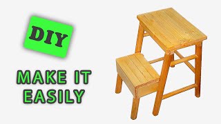 DIY FOLDABLE Stool Ladder - Folding Step Stool / Stool Making