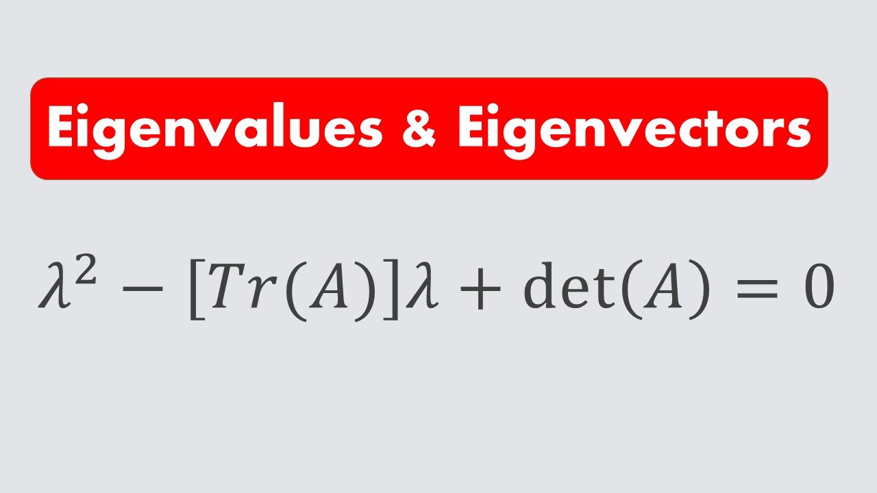 Eigenvalues and Eigenvectors (Part 2) - YouTube