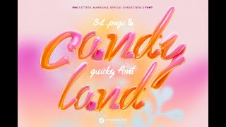 Candy Land 3D Letters and Font Stock Graphics Download