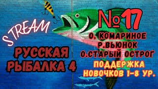 👍ПОДДЕРЖКА НОВОЧКОВ🔥Stream №17 |Русская Рыбалка 4🔴|о.КОМАРИНОЕ, ВЬЮНОК, СТАРЫЙ ОСТРОГ|