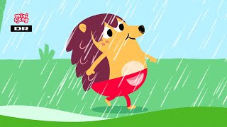 Børste Har Regntøj På Minisjang