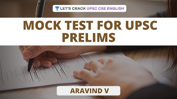 Mock Test for UPSC CSE Prelims 2020 | Crack UPSC CSE/IAS | Aravind V