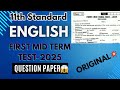 11th English First Mid Term 2025 Question Paper