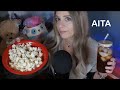 Asmr eating popcorn drinking iced tea  aita reactions whispered