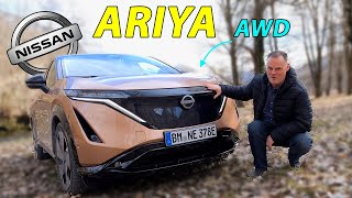 Nissan Ariya AWD driving REVIEW with e-4ORCE winter range test!