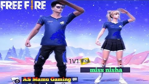 AS Mamu Gaming vs miss nisha // main noob Aaja 1v1 custom