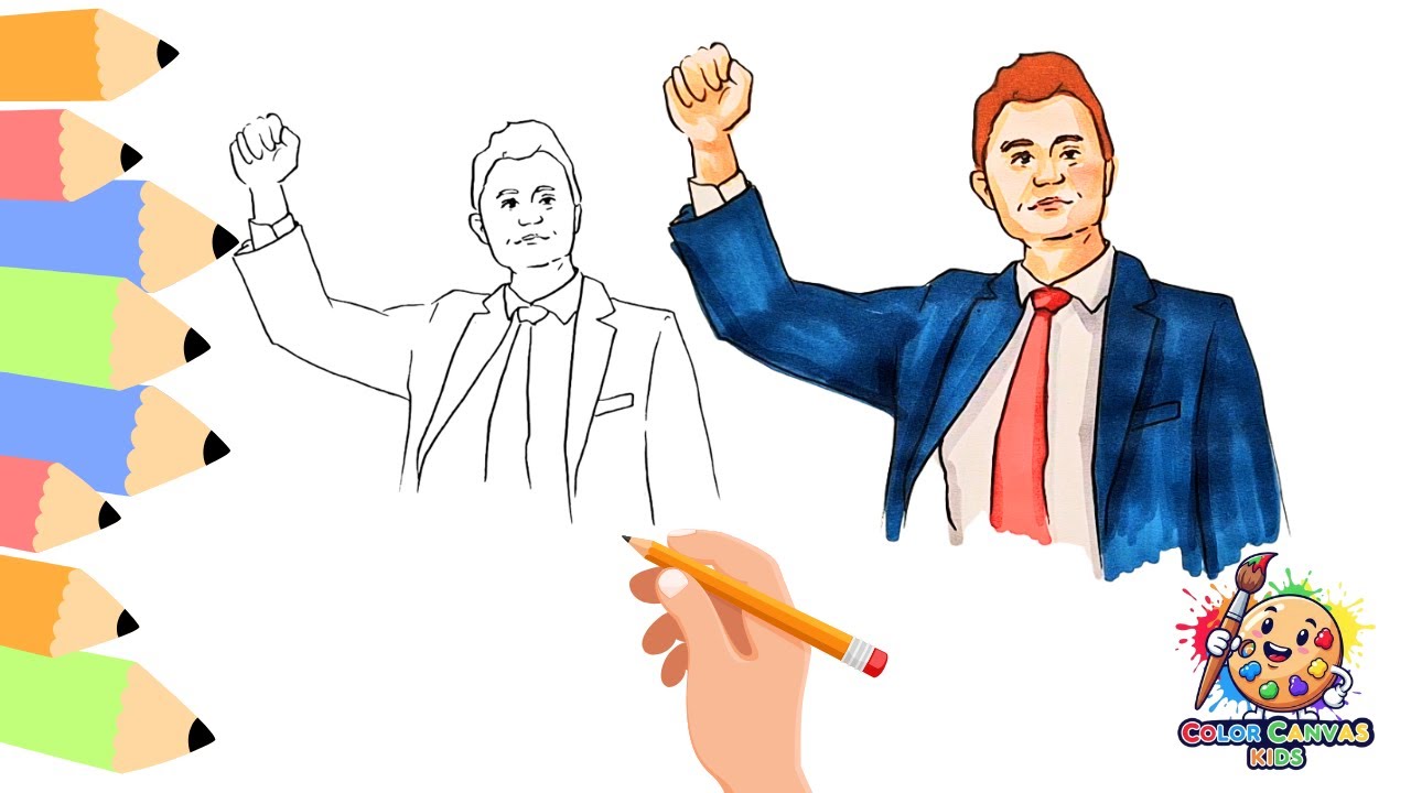 How to draw Charlie Kirk: A Step-by-Step Coloring Tutorial for a ...
