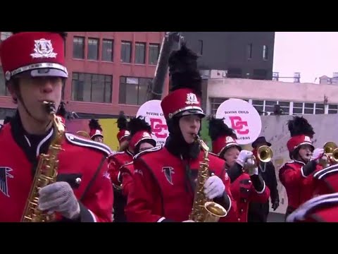 Divine Child High School marching band of Dearborn performs for national audience