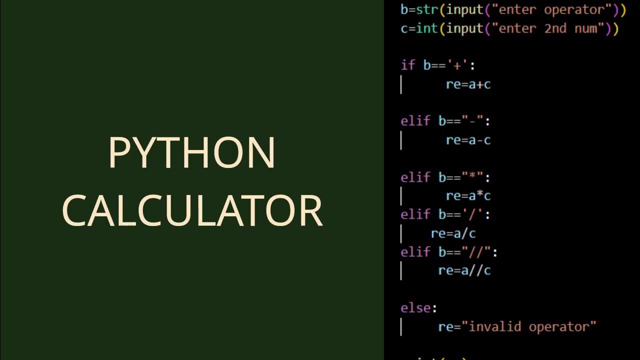 PYTHON CALCULATOR using only if elif statement #calculator #codes # ...