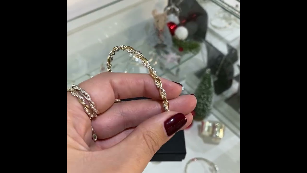 9ct Gold and Sterling Silver Bramble Bangle | British Handmade Jewellery By John Garland-Taylor