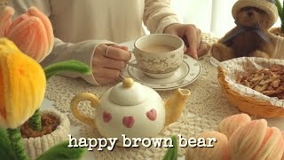 daily routine of eating green onion pasta, tulip anvil wire flower milk tea, and almond florentin. by 해피브라운베어 happybrownbear  6,189 views 2 months ago 18 minutes