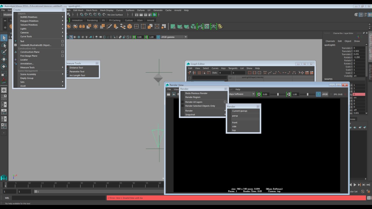 maya light intensity curve - YouTube