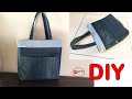 DIY LARGE DENIM TOTE BAG FROM OLD JEAN | TOTE BAG SEWING TUTORIAL