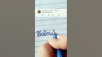 How to write "balmukund "in cursive writing