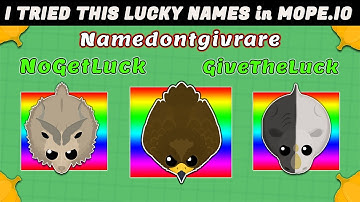 I TRIED THIS LUCKY NAMES in MY 1 HOUR LUCK CHALLENGE in MOPE.IO | LUCKY MOMENTS |