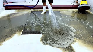 Drain overflow with extremely dirty carpet - relaxing carpet cleaning video ASMR