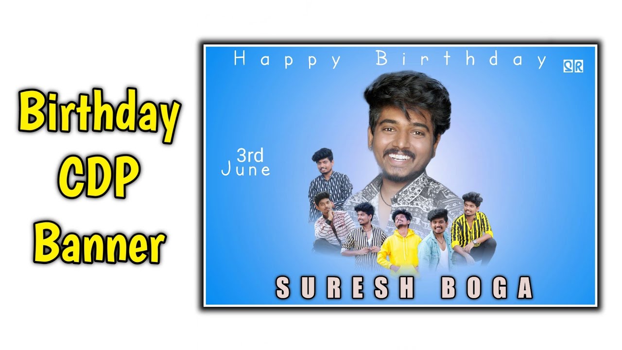 How To Make Birthday Cdp Editing Birthday Banner Flex Editing In Mobile Flex Editing In Telugu Youtube