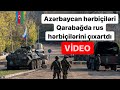 Azərbaycan hərbiçiləri rus hərbiçilərini Qarabağda kənddən çıxartdı - VİDEO