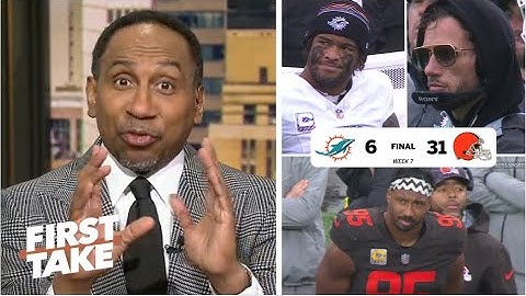 FIRST TAKE | TRADE Tua Tagovailoa & FIRE Mike McDaniel! - Stephen A. on Dolphins loss to Browns 31-6
