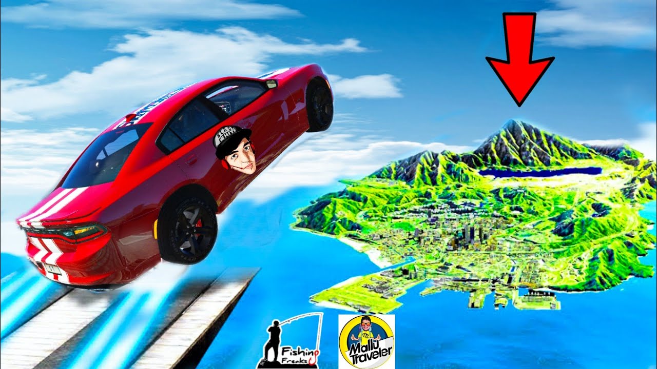 JUMPING YOUTUBER CARS ACROSS THE ENTIRE MAP !! GTA 5 MALAYALAM GAME