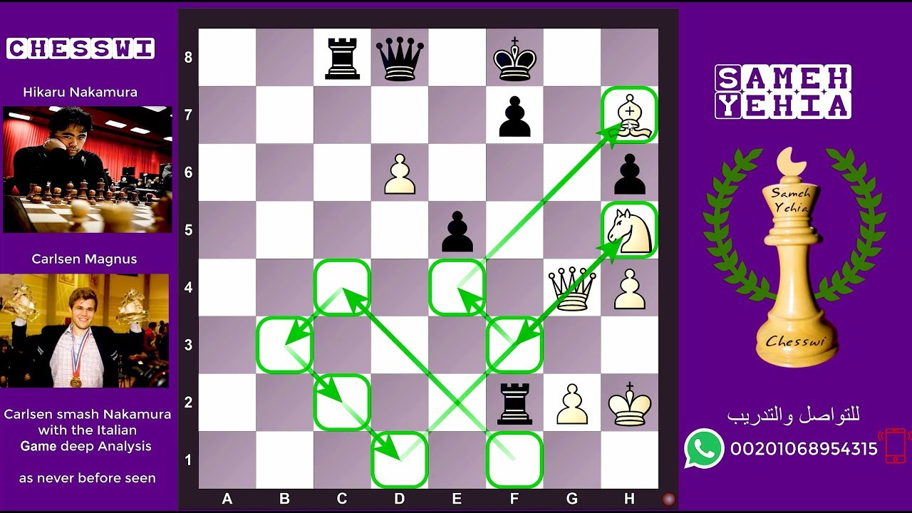 اسرار الافتتاح الايطالي في الشطرنج  ماغنوس كارلسن يحطم ناكامورا تحليل عميق كما لم تراه من قبل