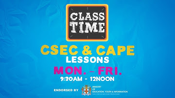 CSEC Industrial Education | CSEC Principles Of Accounts | CSEC English Language - December 3 2020