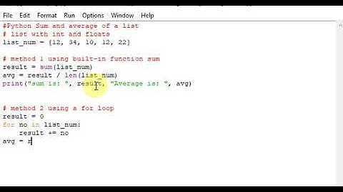 Python Sum and average of a list