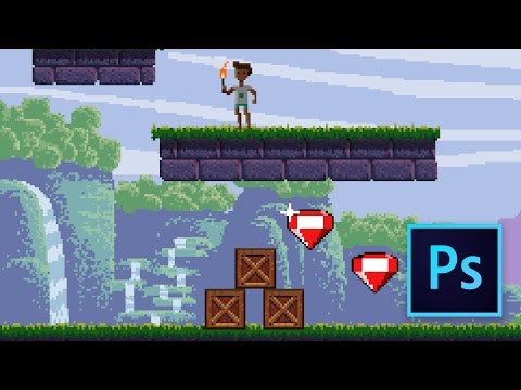 Pixel Game Art Animated Background Tutorial in Photoshop