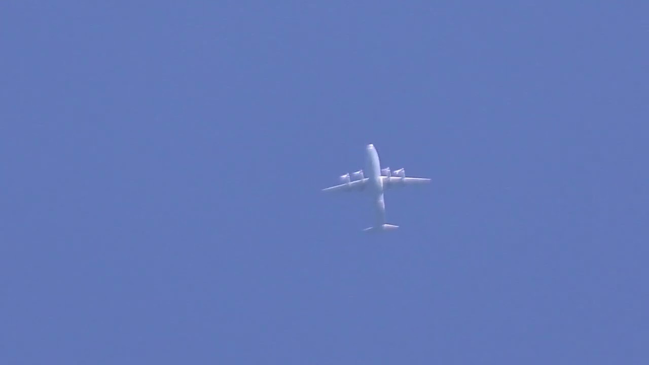 *RARE* A Cavok Air - Antonov AN-12BP [ UR-CBG ] flying overhead over my house at 24.000 ft!