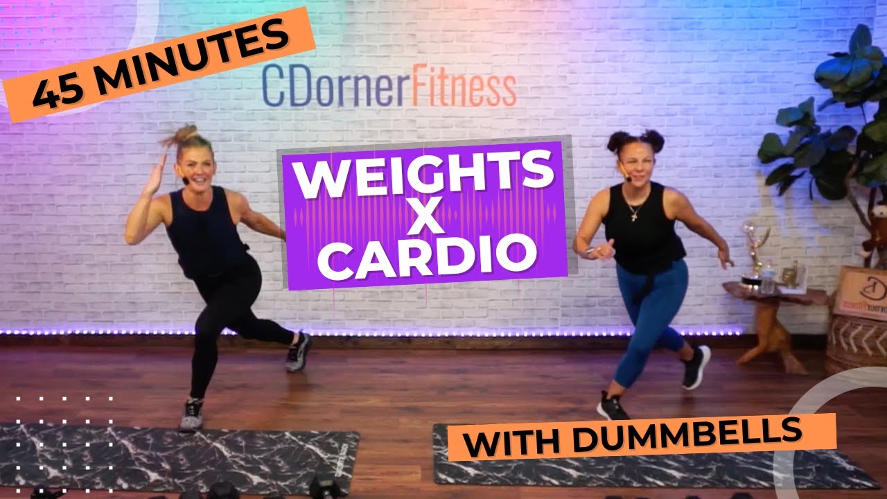 45 Minute Full Body Dumbbell Shred with Strength and Cardio - YouTube